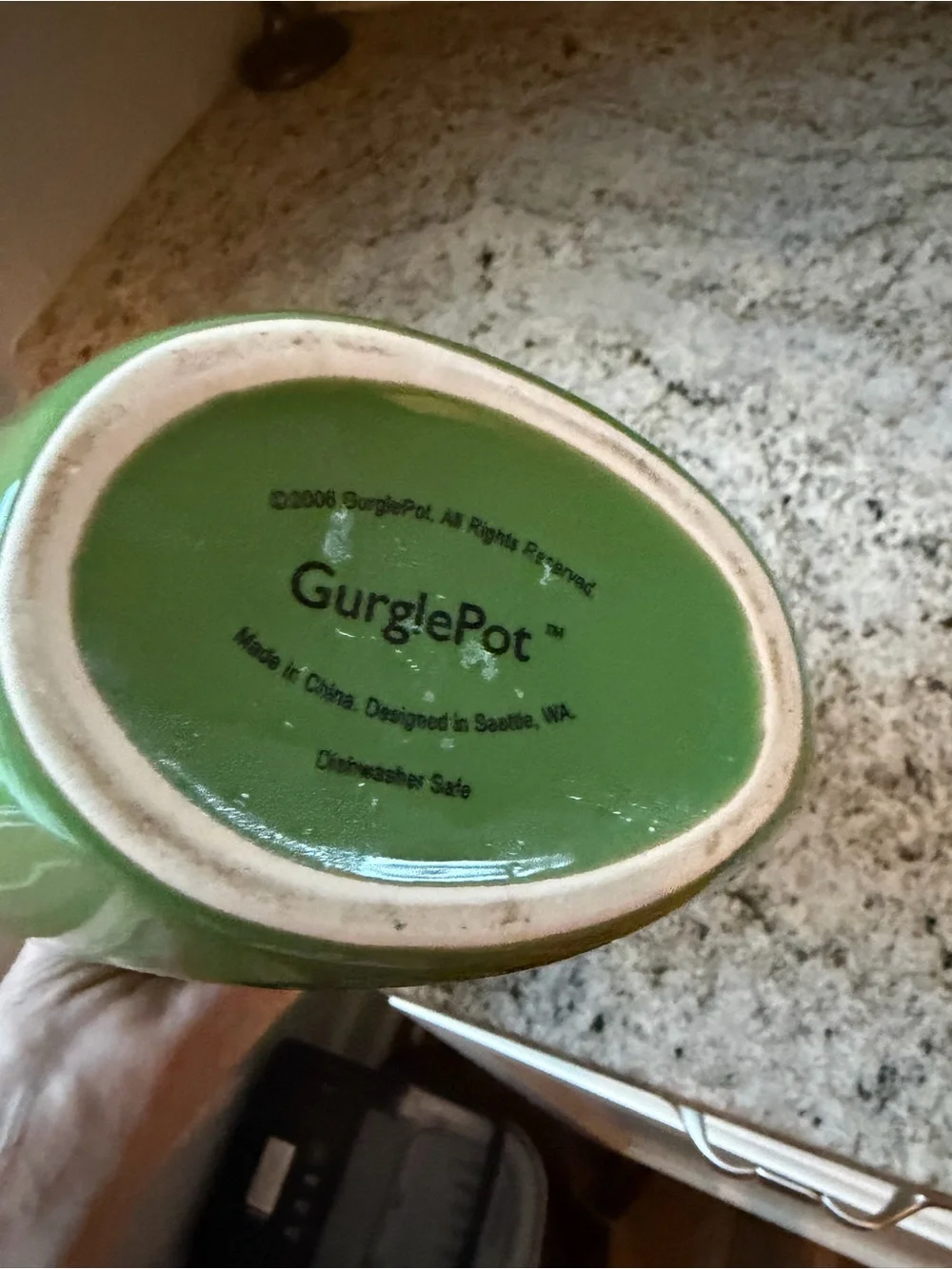 Gurgle Pot fish pitcher green full size